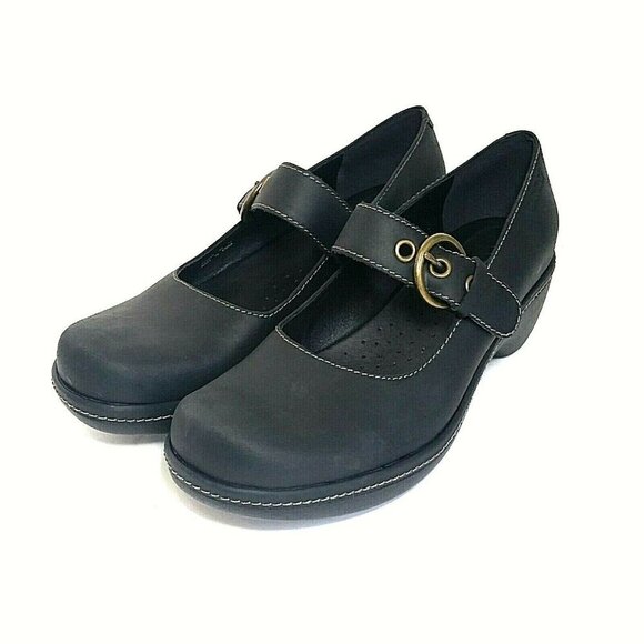 Ecco Mary Jane clogs black size 40 nubuck suede upper 2" heel 431926 - Picture 1 of 8